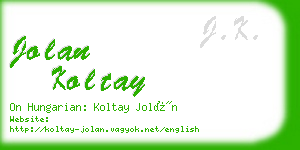 jolan koltay business card